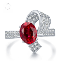 wholesale 925 Sterling Silver New Ruby Ring with 7*9 Oval Cut, Full Diamond Inlay, and Luxurious Vintage Design-R396 Red Diamond>No. 5