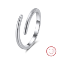 wholesale S925 Sterling Silver Cloud-Pull Ring, Minimalist Adjustable Open Ring for Men and Women, Direct from Manufacturer-0-4