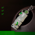 wholesale 925 sterling silver inlaid natural Hetian jade pendant with certificate, new Chinese retro-style bamboo knot jade necklace-0-1