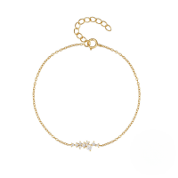 wholesale S925 Sterling Silver Rhinestone Simple And Elegant Hypoallergenic Ins Trendy。-Gold 925 silver