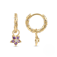 wholesale S925 Sterling Silver Geometric Marquise Zircon Pearl Pendant Hoop Earrings, Popular Exaggerated Fun Ins Style-Gold-Style 5 925 Silver