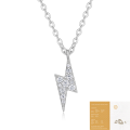 wholesale S925 Silver European and American Edgy Style Lightning Necklace, High-End Feel, Internet-Famous Hot-Selling Moissanite Jewelry, Does Not Fade-0-6