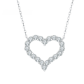 wholesale S925 Sterling Silver Moissanite Large Heart Women's Necklace Full Diamond Heart Pendant Minimalist High-End Cross-Border Wholesale Collarbone Chain-0-0