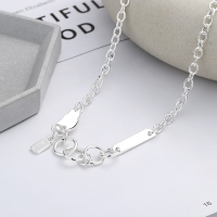 wholesale S925 Silver Geometric Circle Element Japanese Korean Creative Minimalist Design Versatile Women's Necklace-YL526M/approx. 19.7g 925 silver
