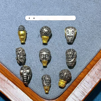 wholesale S925 silver and gold-plated antique-style two-tone inlaid pi xiu ornament for DIY accessories, double-sided design-Baby Buddha three-way accessories