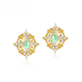wholesale S925 Silver Japanese and Korean New Exquisite Court-style Opal Inlaid Earrings Women's Cross-border Earring Accessories Wholesale-0-0
