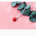 wholesale S925 Silver Na Lan Women's Korean Style Fashion Sweet Small Strawberry Necklace Fruit Short Collarbone Chain D2031-0-3