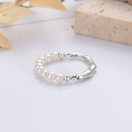 wholesale S925 Sterling Silver Retro Vintage-Designed Irregular Beaded Minimalist Fresh and Niche Elastic Ring-0-2