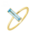 wholesale 10k Gold Japanese Retro Style Everyday Commuter Versatile Jewelry Wholesale Swiss Blue Topaz Ring-0-0