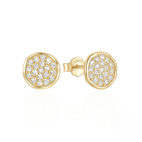 wholesale 925 Sterling Silver New Classic Minimalist Round C-shape Zircon Stud Earrings, Korean Style-Gold#3 925 Silver