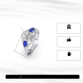 wholesale S925 Sterling Silver Ring, Luxury Premium Ultra-Sparkling Zircon Rings, Fully Set Zircon Wedding Ring-0-4