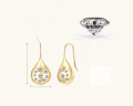 wholesale S925 Sterling Silver Korean Dongdaemun Retro Raindrop Moissanite Ear Hook Small Design Earrings-0-5