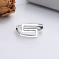 wholesale S925 Silver Fashion Retro Korean-Style Geometric Cross-Border Ins Style Creative Niche Design Open Ring-0-1