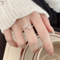 wholesale S925 Sterling Silver Bow Ballpoint Ring Adjustable Minimalist Luxury Index Finger Ring Factory Direct-0-2
