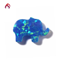 wholesale Metal material, synthetic opal OPAL elephant plain cabochon fire opal polymer cultured opal gemstone-17B Reddish White 6*9mm