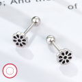 wholesale 925 Silver Small and Sweet Versatile Earrings for Women, Floral Drip-Glaze Colored Small Stud Earrings, Foreign Trade Jewelry Wholesale-0-12