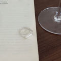 wholesale S925 Sterling Silver Square Minimalist Open Adjustable Ring Korean New Style High-End Viral Xiaohongshu Ring-0-4