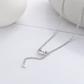 wholesale S925 Sterling Silver Korean-style minimalist red bean English tassel "Luck" delicate women's collarbone chain-0-1