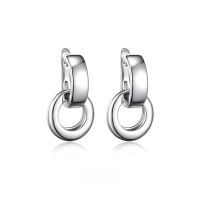 wholesale 925 Sterling Silver Earrings Hoop Ring Clasp Circle Ear Hoop Ins Niche Luxury High-end Sense-Platinum 925 silver