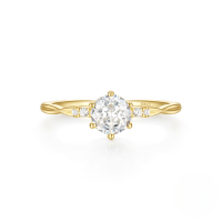 wholesale S925 Sterling Silver Six-prong Zircon Ring For Women, Popular On Ins, Carat-set Zircon Engagement Ring-Gold No. 8