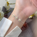 wholesale S925 Silver, Ins-style minimalist daisy bracelet, fresh and sweet floral spring new design S7747-0-0