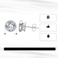 wholesale S925 Sterling Silver White Gold Plated 8mm Round Earrings with 4A Zirconia Stud Earrings-0-4