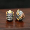 wholesale Metal material: 925 silver gold-plated Through-hole baby elephant spacer beads, past and present, nine sons of the dragon, fortune beads, DIY bracelet spacer bead accessories-0-11