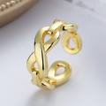 wholesale S925 Sterling Silver Irregular Twisted Figure 8 Open Ring, Personalized Ins Niche Design Ring for Women-0-1