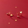 wholesale S925 Sterling Silver Earrings Women Korean Style Minimalist Small Heart Sweet Spiral Light Pearl Elegant Earrings G8899-0-0