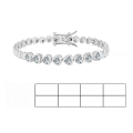 wholesale S925 Sterling Silver Yunchian New 5mm Heart-shaped Zircon Single Row Tennis Bracelet, Fashionable Unisex Hip-Hop Style-0-9