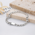wholesale S925 Sterling Silver Classic Miami Cuban Chain Bracelet Cross-border Fashion Unisex Hand Jewelry for Men and Women-0-1