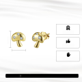 wholesale New S925 silver-plated fashion cute little mushroom earrings with micro-set zirconia mushroom head, Korean style-0-2