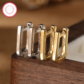 wholesale S925 Sterling Silver Amazon Foreign Trade European and American Square Ear Clasp Earrings, Niche Design, High-End Feel, Hoop Earrings, Minimalist Circle-0-0