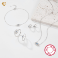 wholesale S925 sterling silver European and American jewelry Evil Eye set, elegant and high-end women's ring, versatile and niche necklace-0-1