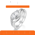 wholesale S925 Sterling Silver Moissanite Set with Marquise Cut Vintage High-End Combination Ring for Women, Exquisite and Luxurious, Dazzling-0-0