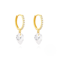 wholesale S925 Sterling Silver Classic Zircon-encrusted Ultra-sparkling Hoop Earrings,。-Gold#3 925 Silver