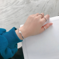 wholesale S925 Sterling Silver ST161 Korean Style Ins Minimalist Pearl Beaded Open Bangle Bracelet for Women-0-3
