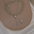 wholesale S925 Sterling Silver Lily of the Valley Bell Pendant Necklace for Women, Small-Loop Design with Advanced Sense Sweet Flower Tassel Collarbone Chain-0-2