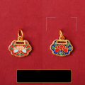 wholesale Gold-plated enamel pendant, cloisonné bracelet, antique-style necklace DIY accessories, sand gold charms: gourd, ruyi, lotus pod-0-23