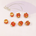 wholesale S925 silver gold-plated natural South Red Agate barrel bead spacer accessories DIY handmade unfinished bracelet necklace stringing-0-12