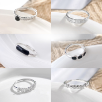 wholesale 925 Sterling Silver Minimalist Open Adjustable Ring for Women, Ins Style Simple and Luxurious Versatile Statement Index Finger Ring-JZ015703/approx. 1.04g Adjustable opening
