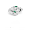 wholesale 925 Silver Gold-Plated Ring with High Carbon Diamond, Baojia Emerald Green Fashion Jewelry, Versatile Women's Silver Ring-0-2
