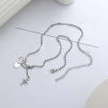 wholesale S925 Sterling Silver Korean-style Geometric Hexagon Dot Cross Beaded Chain Creative Unisex Necklace-0-1
