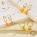 wholesale S925 Sterling Silver Ear Studs, European and American Creative Dreamy Cute Resin Fruit Apple Earrings, Pumpkin Halloween Accessories-0-1