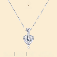 wholesale 925 Silver Minimalist and Elegant Layered Necklace Set, Popular Moissanite Collarbone Chain That Does Not Fade-Moissanite 8*8mm 40+5cm