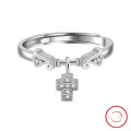wholesale S925 Sterling Silver Cloud-Pull Jewelry Cross Design Versatile and Fresh Ring Wholesale-0-5