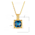 wholesale S925 Silver Plated 18k Gold London Blue Topaz and Moissanite Ring, Necklace, and Earrings Set-0-6