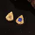 wholesale Gold-plated S925 Silver Natural Lapis Lazuli Bracelet Necklet Braiding String Beaded Handmade DIY Spacer Parts-0-5