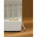 wholesale S925 Sterling Silver Korean-style Gold-Plated Minimalist Open Ring for Women with Micro-Inlaid Zircon, Versatile and Stylish-0-1