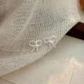 wholesale S925 Sterling Silver Korean-style Line Bow Stud Earrings Women's Ins Style Niche Light Luxury Minimalist Earrings Jewelry Trendy-0-4